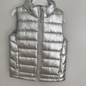 Ideology Silver Metallic Puffer Vest for Kids